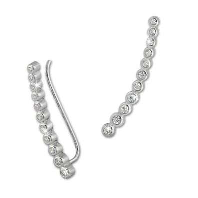 SilberDream Ohrringe Ear Cuff 11 kleine Zirkonias weiß Ohrklemmen Silber GSO413W