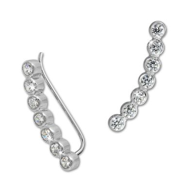 SilberDream Ohrringe Ear Cuff 7 Zirkonias weiß Ohrklemmen 925 Silber GSO414W