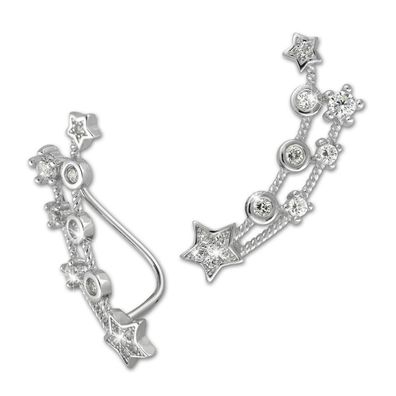 SilberDream Ear Cuff Sternenschweif Zirkonia weiß Ohrklemmen 925 Silber GSO418W