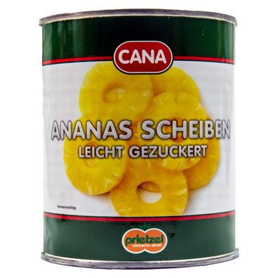 Food-United Ananas Scheiben Ringe leicht gezuckert 1 Dose Füll 825g ATG 490g