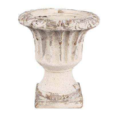 Clayre & Eef Blumentopf Ø 18x20 cm Beige Magnesiumoxid (MGO) (Gr. Ø 18x20 cm)