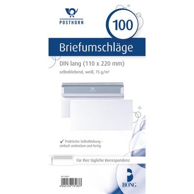 Posthorn Briefumschlag 01220617 DL oF sk 75g ws 100 St./Pack