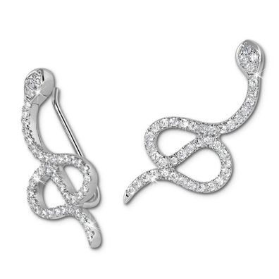 SilberDream Ohrringe Ear Cuff Schlange Zirkonia weiß Ohrklemmen Silber GSO452W