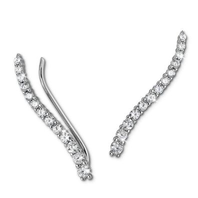 SilberDream Ohrringe Ear Cuff 13 kleine Zirkonias weiß Ohrklemmen Silber GSO455W