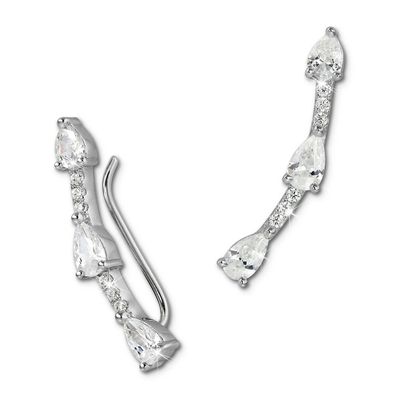 SilberDream Ohrringe Ear Cuff Drops Zirkonia weiß Ohrklemmen 925 Silber GSO459W