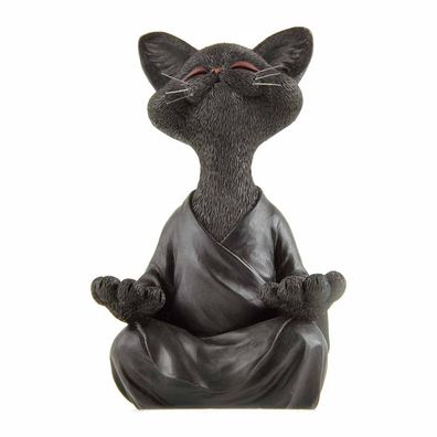 Skurrile graue Buddha-Katzenfigur Meditation Yoga Sammlerstéck