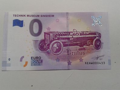 0 euro Schein Souvenirschein Technik Museum Sinsheim Brutus Souvenirschein 2018-2