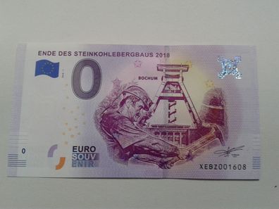 0 euro Schein Souvenirschein Ende des Steinkohlebergbaus 2018 Souvenirschein 2018-1