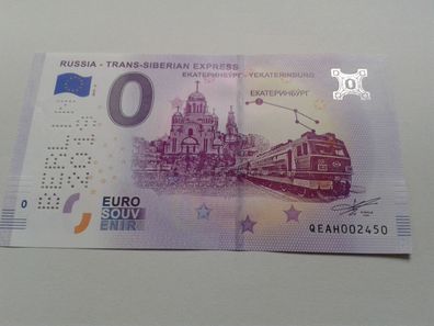 0 euro Schein Russia Transibirische Eisenbahn Berlin Souvenirschein 2019-2