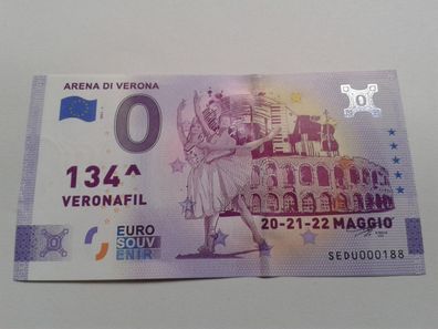 0 euro Schein Arena Verona 134. Veronafil Souvenirschein 2021-1