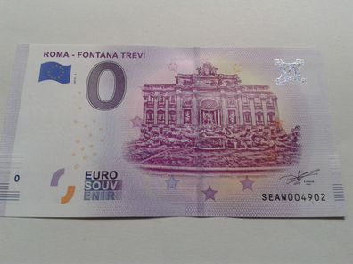 0 euro Schein Rom Trevi Brunnen fontana di trevi Souvenirschein 2019-1