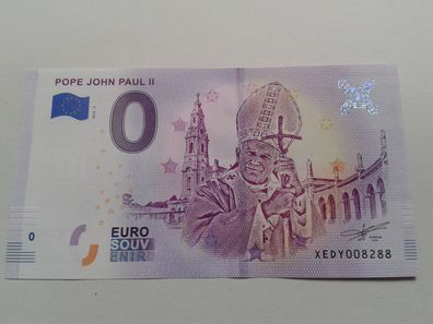 0 euro Schein Papst Johannes Paul II. Pope vaticano Souvenirschein 2019-1