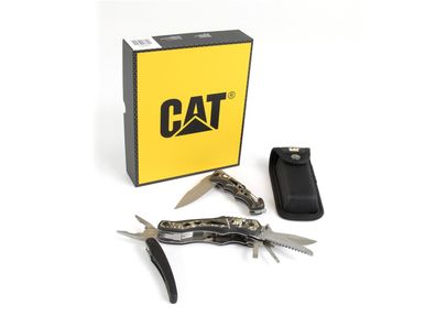 CAT Multitool BOX 2er Set mit 10 in 1 Multitool, Gürteltasche, Taschenesser mit