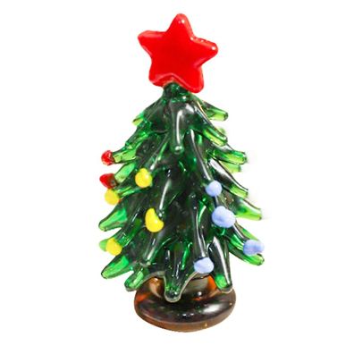 Glasfigur, Miniatur-Weihnachtsbaumfigur aus Glas, Bastelornamente fér Zuhause, Tisch