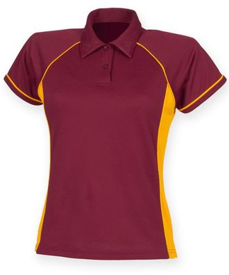 Poloshirt Damen Polohemd Kurzarm Kontrastfarben Polyester Sport Polo Shirt S M