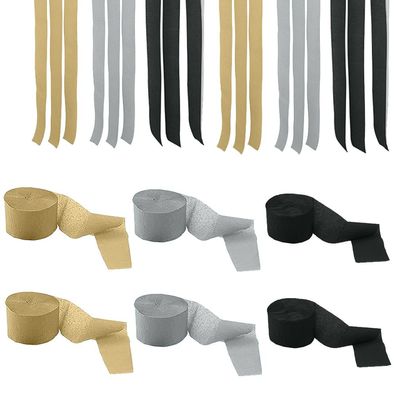 6Roll Crepe Paper Streamers Decors for Birthday Wedding Festival Ornament Graduation