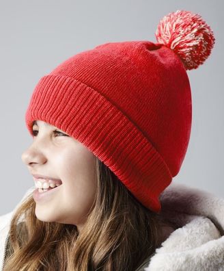 Mütze Kinder Bommelmütze Kindermütze Winter mit Bommel Warm NEU Mädchen