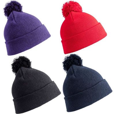 Bommelmütze Herren Damen Mütze mit Bommel Strickmütze Strick mit Bommel Beanie