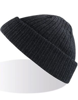 Fischermütze Beanie Docker Mütze Kurz Meliert Strickmütze Kurze NEU Navy Melange