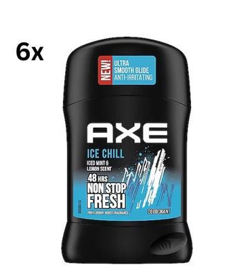 AXE Ice Chill Deo - Stick - 48H Anti-Transpirant - 0% Alkohol - 6X50ml