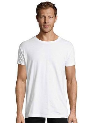 T-Shirt Herren Basic Weiß Rundhlas Sommer Kurzarm S Small