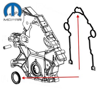 Steuergehäusedichtung mit Simmerring 5,7L (Mopar)