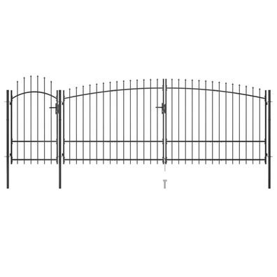 vidaXL Gartentor mit Speerspitzen 5x2,25 m Schwarz