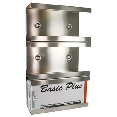 3er Set Handschuhspender Edelstahl Stecksystem 95 mm Wandspender Handschuh Dispenser