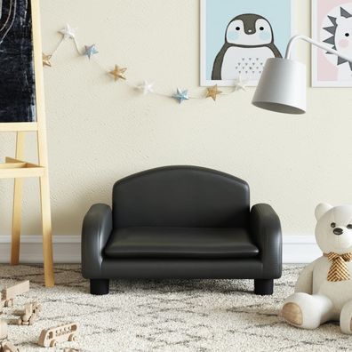 vidaXL Kindersofa Schwarz 50x40x30 cm Kunstleder