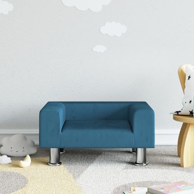 vidaXL Kindersofa Blau 50x40x26,5 cm Samt