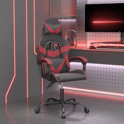 vidaXL Gaming-Stuhl Schwarz und Weinrot Kunstleder