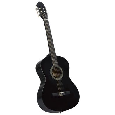 vidaXL Klassikgitarre für Anfänger Schwarz 4/4 39" Lindenholz