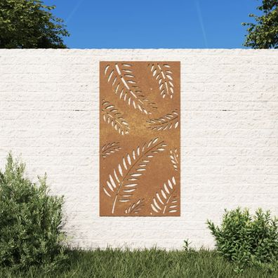 vidaXL Garten-Wanddeko 105x55 cm Cortenstahl Blatt-Design