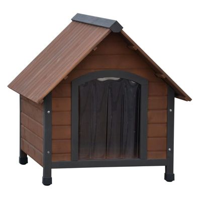 Pet Hundehütte mit Lamellentür Rustique Braun 76x76x72 cm