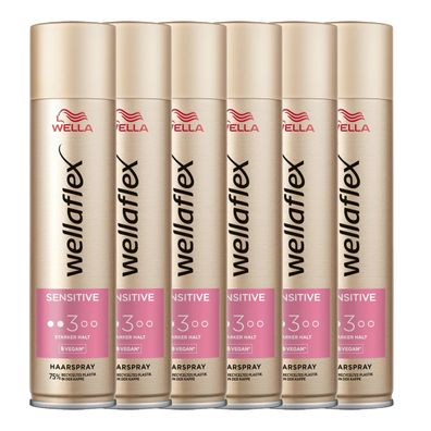 Wellaflex Haarspray parfümfreier starker Halt 250ml 6er Pack