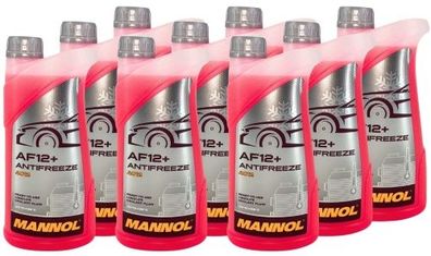 Mannol Antifreeze Kühlerfrostschutz AF12+ (-40 °C) Longlife 9x1 Liter