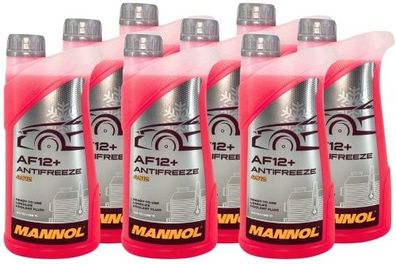 Mannol Antifreeze Kühlerfrostschutz AF12+ (-40 °C) Longlife 8x1 Liter