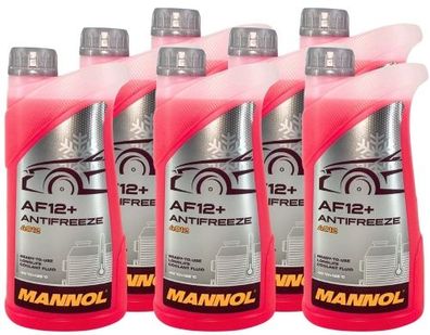 Mannol Antifreeze Kühlerfrostschutz AF12+ (-40 °C) Longlife 7x1 Liter