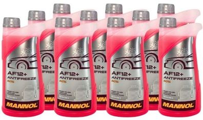 Mannol Antifreeze Kühlerfrostschutz AF12+ (-40 °C) Longlife 10x1 Liter