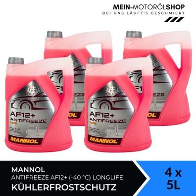 Mannol Antifreeze Kühlerfrostschutz AF12+ (-40 °C) Longlife 4x5 Liter