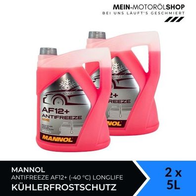 Mannol Antifreeze Kühlerfrostschutz AF12+ (-40 °C) Longlife 2x5 Liter