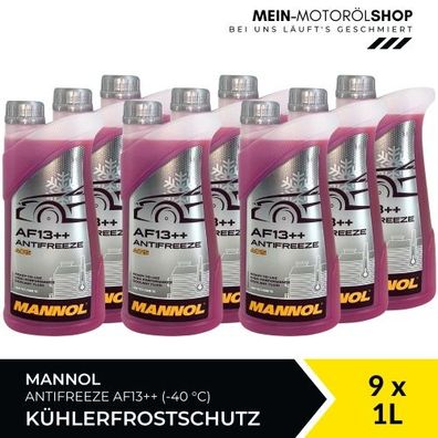 Mannol Antifreeze Kühlerfrostschutz AF13 + + (-40 °C) 9x1 Liter