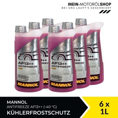 Mannol Antifreeze Kühlerfrostschutz AF13 + + (-40 °C) 6x1 Liter