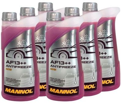 Mannol Antifreeze Kühlerfrostschutz AF13 + + (-40 °C) 6x1 Liter