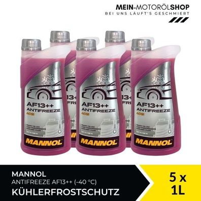 Mannol Antifreeze Kühlerfrostschutz AF13 + + (-40 °C) 5x1 Liter