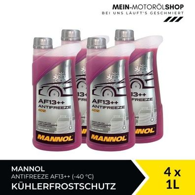 Mannol Antifreeze Kühlerfrostschutz AF13 + + (-40 °C) 4x1 Liter