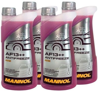 Mannol Antifreeze Kühlerfrostschutz AF13 + + (-40 °C) 4x1 Liter
