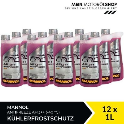 Mannol Antifreeze Kühlerfrostschutz AF13 + + (-40 °C) 12x1 Liter