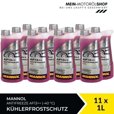 Mannol Antifreeze Kühlerfrostschutz AF13 + + (-40 °C) 11x1 Liter