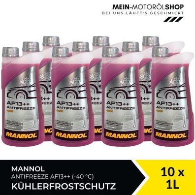 Mannol Antifreeze Kühlerfrostschutz AF13 + + (-40 °C) 10x1 Liter